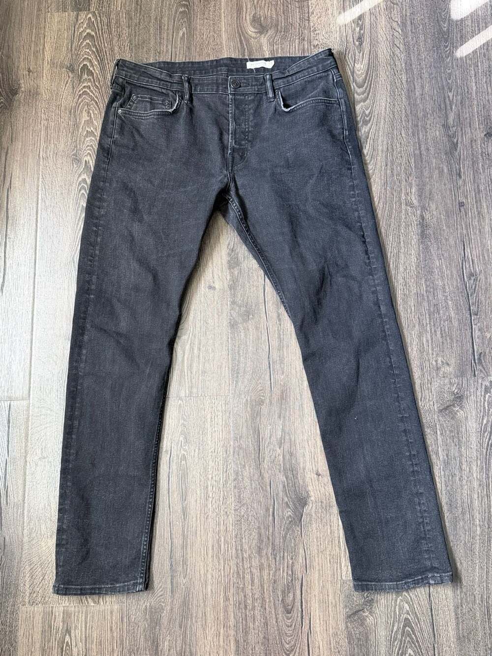 AllSaints Rex Slim Fit Jeans in Washed Black